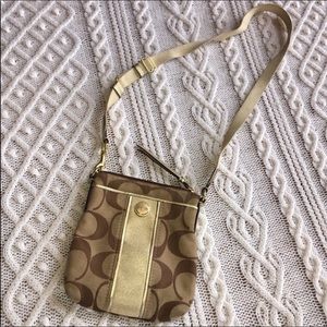 Coach Signature Gold Crossbody Bag